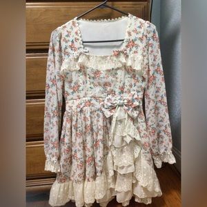 Deary Cream Floral Sweet Lolita Dress Size M